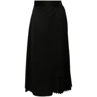 lvir jupe portefeuille à design plissé - noir