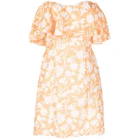 bambah robe courte volantée arielle à fleurs - orange