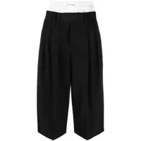 alexander wang pantalon crop à double ceinture - noir