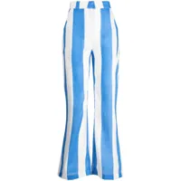 bambah pantalon italy en lin à rayures - bleu