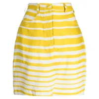 bambah jupe courte sicily en lin à rayures - jaune