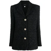 giambattista valli blazer en tweed à simple boutonnage - noir