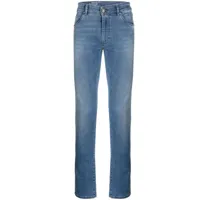 pt torino jean skinny à patch logo - bleu