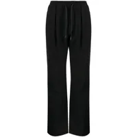 juun.j pantalon à design plissé en laine mélangée - noir
