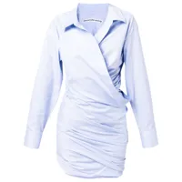 alexander wang robe-chemise à design asymétrique - bleu