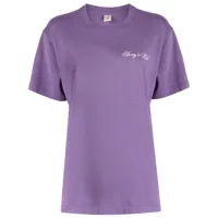 sporty & rich t-shirt en coton à logo imprimé - violet