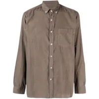 officine generale chemise en coton à col boutonné - marron