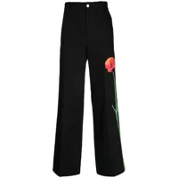 nahmias pantalon ample à fleurs - noir