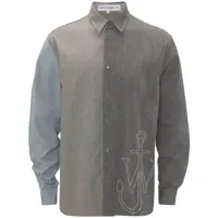 jw anderson chemise à design patchwork - gris