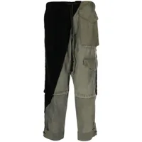 greg lauren pantalon army jacket tux en velours - noir