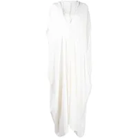 bambah robe drapée à manches courtes - blanc
