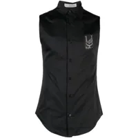 ludovic de saint sernin chemise sans manches à logo orné de cristaux - noir