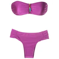 brigitte bikini bustier en maille nervurée - violet