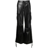the andamane pantalon cargo ample à lien de resserrage - noir