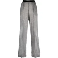 tom ford pantalon de jogging en cachemire à taille logo - gris