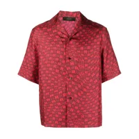 amiri chemise en soie à imprimé graphique ma - rouge