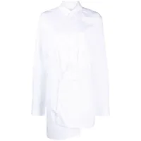 off-white robe-chemise à design asymétrique - blanc