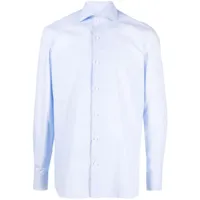 borrelli chemise en coton à manches longues - bleu