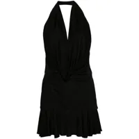 misbhv robe courte à col plongeant - noir