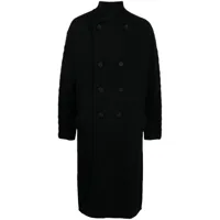 yohji yamamoto manteau en maille épaisse - noir
