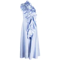 aje robe courte adelia à design asymétrique une épaule - bleu