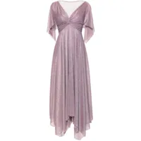 talbot runhof robe longue à détail torsadé - violet