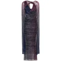talbot runhof robe longue à détail de cape - violet