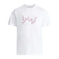 qasimi t-shirt houari à imprimé texte - blanc
