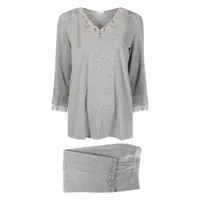 hanro pyjama natural elegance - gris