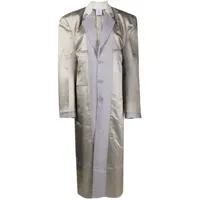 vetements manteau boutonné à empiècements contrastants - gris