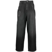 bluemarble pantalon ample à boutonnière - noir