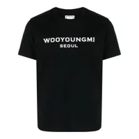 wooyoungmi t-shirt en coton à logo imprimé - noir