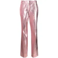 rabanne pantalon de tailleur à effet métallisé - rose