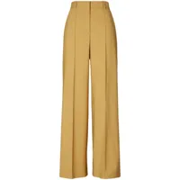 tory burch pantalon ample à plis - jaune