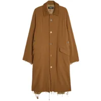 undercover manteau en laine à bords francs - marron