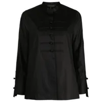 shiatzy chen chemise en popeline à détail noué - noir