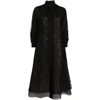 shiatzy chen manteau en dentelle à design plissé - noir