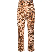 rotate legging taille-haute à motif léopard - marron