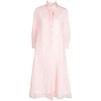 shiatzy chen manteau en dentelle à design plissé - rose