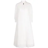 shiatzy chen manteau plissé à simple boutonnage - blanc