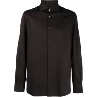 emporio armani chemise en coton à manches longues - noir