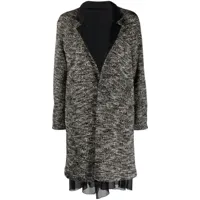 undercover manteau en laine à simple boutonnage - noir