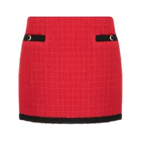 alessandra rich minijupe en tweed à taille basse - rouge