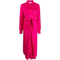 msgm robe-chemise boutonné à motif en jacquard - rose