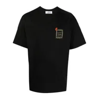 adish t-shirt en coton à logo imprimé - noir