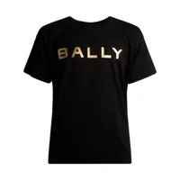 bally t-shirt en coton à logo métallisé - noir