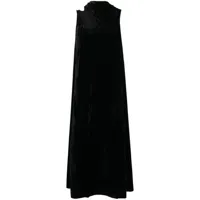 low classic robe courte en velours à découpe - noir