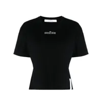 rokh t-shirt en coton à slogan brodé - noir