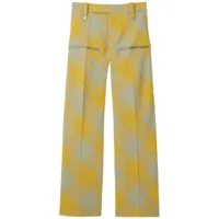 burberry pantalon droit à carreaux - jaune