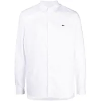 lacoste chemise en popeline à logo brodé - blanc